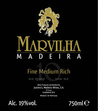 AJUM001V Justino's Madeira Marvilha Medium Rich 10 years old
